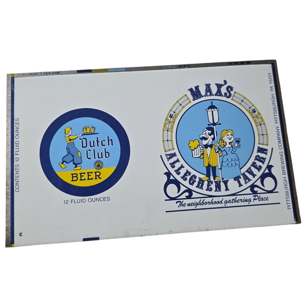 Maxs Allegheny Tavern Dutch Club Beer Pittsburgh Brewing Co flat unrolled Can
